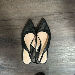 Kate spade black pointy toe sling backs